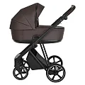 Детская коляска Roan Sol 2 в 1, экокожа RSL/2026 Кожа Chocolate/Black/т.коричневая ручка — Фото