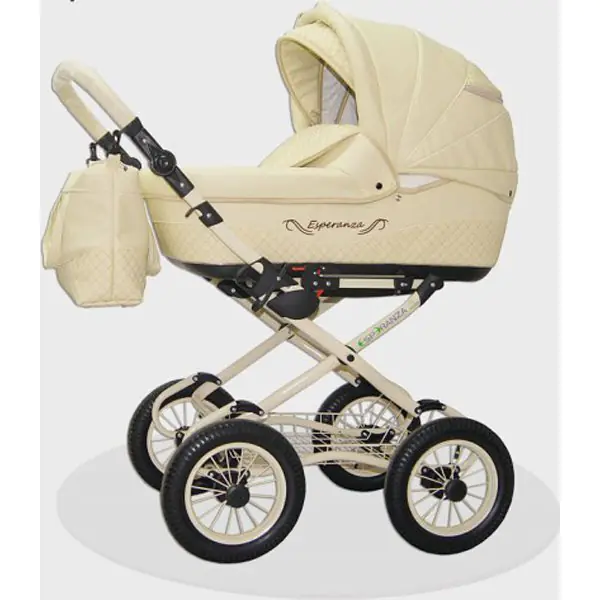 Детская коляска Esperanza Classic Leatherette 2 в 1 кожа Цвет рамы - Черный Маленькие колеса фото 4