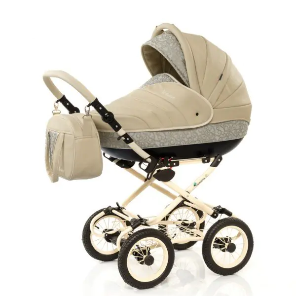 Детская коляска Esperanza Victoria Leatherette кожа 2 в 1 Цвет рамы - Черный - Маленькие колеса фото 15