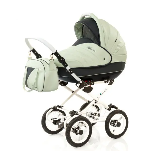 Детская коляска Esperanza Victoria Leatherette кожа 2 в 1 Цвет рамы - Черный - Маленькие колеса фото 16