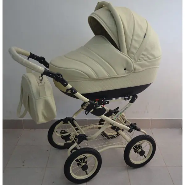 Детская коляска Esperanza Victoria Leatherette кожа 3 в 1 Цвет рамы - Черный - Маленькие колеса фото 6