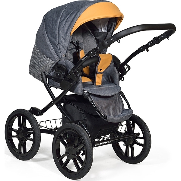 Детская коляска Indigo 18 Special Plus 14" 2 в 1, ткань + эко-кожа фото 3