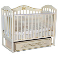 Детская кроватка Кедр Emily 2, универсальный маятник (Слоновая кость
						
					) — Фото