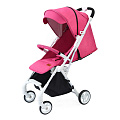 Детская прогулочная коляска Nuovita Sfera на белой раме (Rosa, Bianco / Розовый, Белый
						
					) — Фото