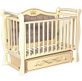 Детская кроватка Кедр Olivia 1, универсальный маятник/мягкая стенка (Слоновая кость
						
					) — Фото