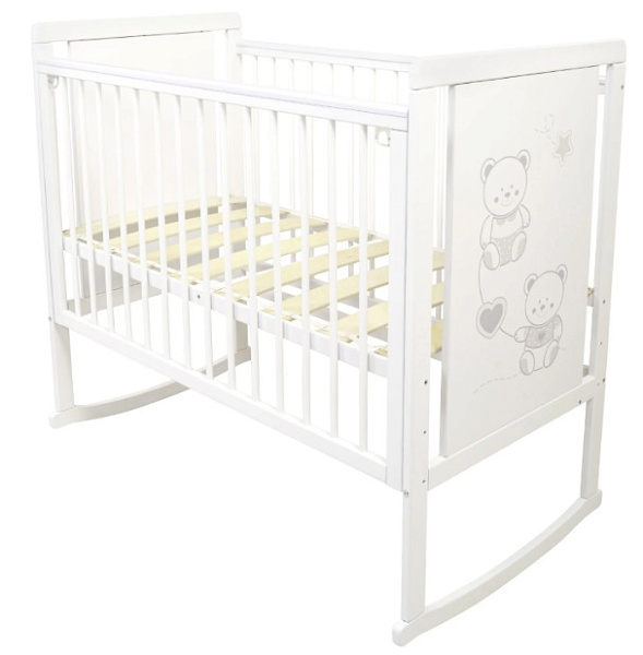 Детская кроватка Indigo Happy Friends, колесо/качалка фото 1