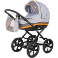Детская коляска BeBe-Mobile Ines R 3 в 1, ткань+эко-кожа (R12 (Caramel-Grey)
						
					) — Фото