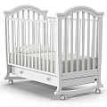 Детская кроватка Nuovita Parte dondolo, колесо + качалка (Белый) — Фото