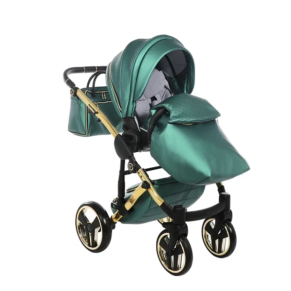 Детская коляска Junama Fluo Line V2 3 в 1 на золотой раме фото 16