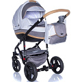 Детская коляска BeBe-Mobile Movo R 3 в 1, ткань+эко-кожа (R12 (Caramel-Grey)
						
					) — Фото