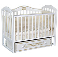 Детская кроватка Кедр Emily 2, универсальный маятник (Белый
						
					) — Фото