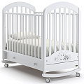 Детская кроватка Nuovita Grano dondolo, колесо + качалка (Белый) — Фото