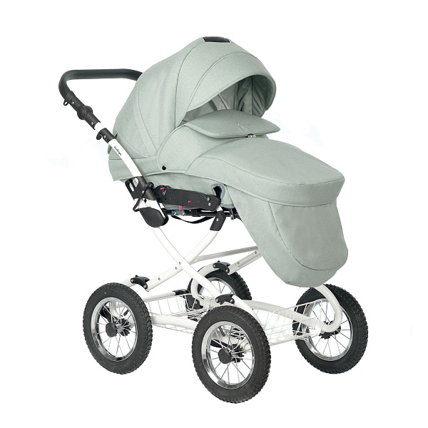 Детская коляска Indigo Barbara Classic 2021 2 в 1 на белой раме фото 2