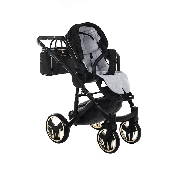 Детская коляска Junama Diamond Mirror Satin V2 2 в 1 на черной раме фото 22