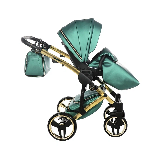 Детская коляска Junama Fluo Line V2 3 в 1 на золотой раме фото 14