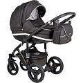 Детская коляска BeBe-Mobile Movo R 3 в 1, ткань+эко-кожа (R11 (White-Black)
						
					) — Фото