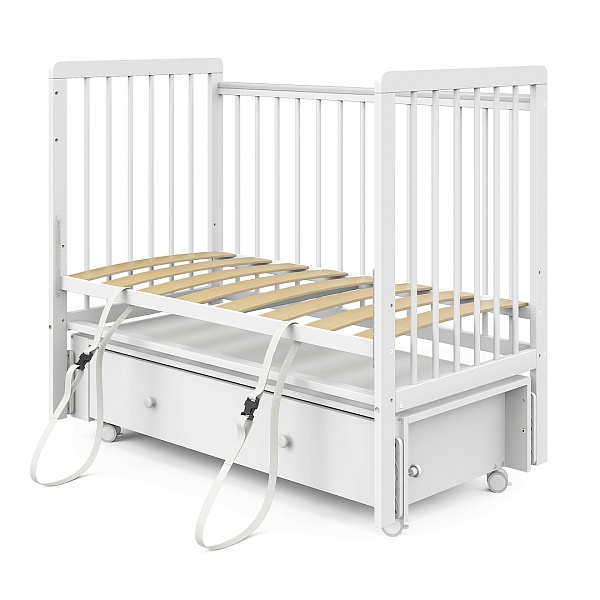 Детская кроватка Pituso Tiny, ящик-маятник/колесо фото 2