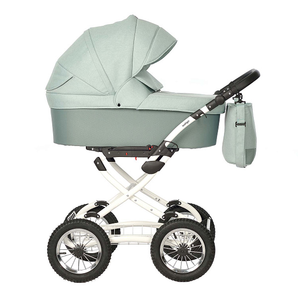 Детская коляска Indigo Barbara Classic 2021 2 в 1 на белой раме фото 1