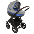 Детская коляска Tutis Nanni 3 в 1 (893342 Серый + Кожа синий перламутр
						
					) — Фото