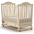Детская кроватка Nuovita Sorriso dondolo, колесо + качалка (Слоновая Кость) — Фото