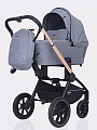 Детская коляска Mowbaby Zoom PU 2 в 1 на золотой раме (grey
						
					) — Фото