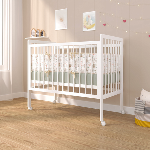 Детская кроватка Pituso Tiny, автостенка/колесо фото 8