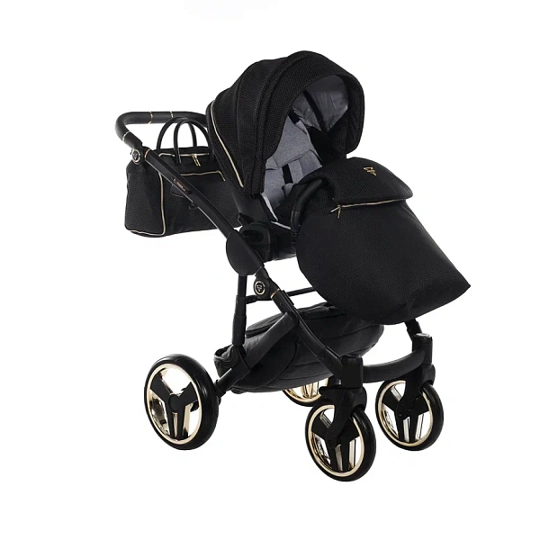 Детская коляска Junama Diamond Mirror Satin V2 2 в 1 на черной раме фото 21