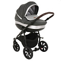 Детская коляска Tutis Nanni 3 в 1 (893340 Тёмно-серый + Кожа серебро
						
					) — Фото