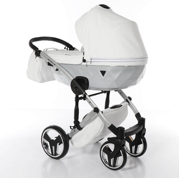 Детская коляска Junama Diamond Mirror Satin V2 2 в 1 на серебряной раме фото 2