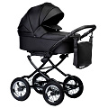 Детская коляска Indigo Barbara Eco Classic 2 в 1 (Be 03 черная кожа
						
					) — Фото