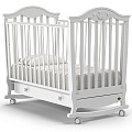 Детская кроватка Nuovita Sorriso dondolo, колесо + качалка (Белый) — Фото