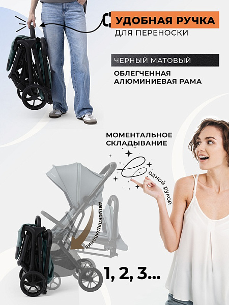 Детская прогулочная коляска Sweet Baby Aura Plus Basic фото 2