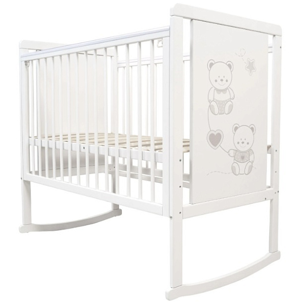 Детская кроватка Indigo Happy Friends, колесо/качалка фото 2