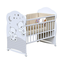 Детская кроватка ВДК Funny Bears, колесо/качалка