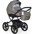 Детская коляска Indigo 18 Special Plus 14" 2 в 1, ткань + эко-кожа (Sp 16 Темно-серая кожа
						
					) — Фото
