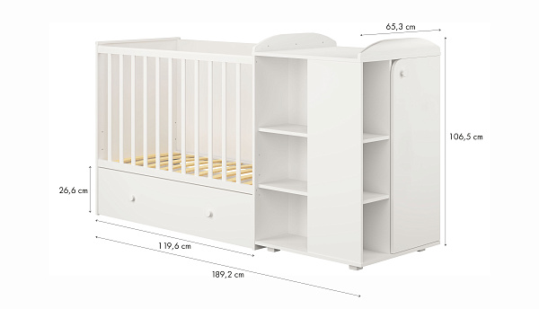 Детская кроватка-трансформер Polini Kids French 800 Ameli с ящиком фото 3