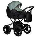 Детская коляска Indigo Mio Eco Plus 14 2 в 1 (04 черная кожа+св.бежевая кожа
						
					) — Фото