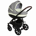 Детская коляска Tutis Nanni 3 в 1 (893340 Светло-серый + Кожа фисташка
						
					) — Фото
