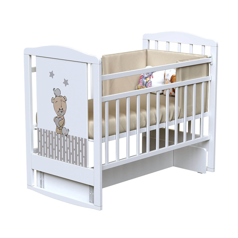 Детская кроватка ВДК Love Me, колесо/качалка/маятник - Фото