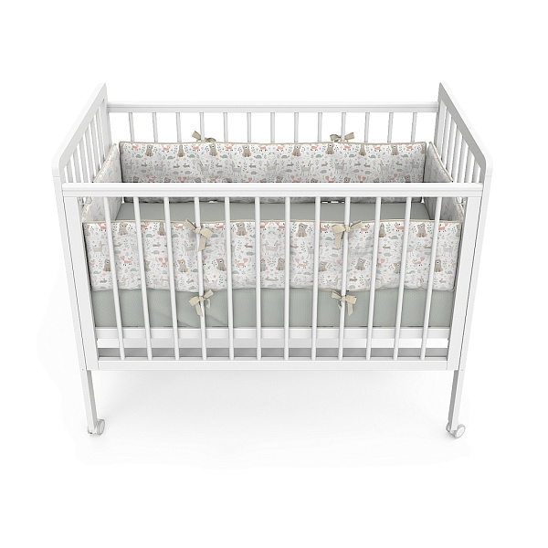 Детская кроватка Pituso Tiny, автостенка/колесо фото 6