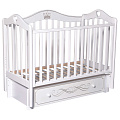 Детская кроватка Кедр Karolina 8, универсальный маятник/ящик (Белый
						
					) — Фото