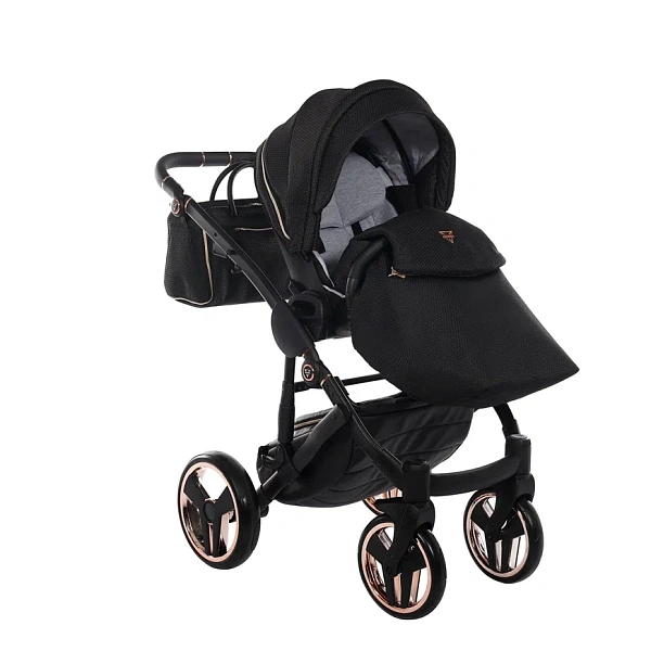 Детская коляска Junama Diamond Mirror Satin V2 3 в 1 на черной раме фото 26