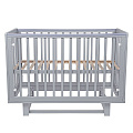 Детская кроватка Pituso Mirage, маятник/съемная стенка (Серый-Серый
						
					) — Фото