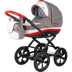 Детская коляска BeBe-Mobile Ines R 3 в 1, ткань+эко-кожа