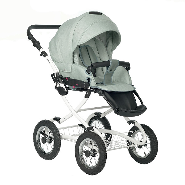 Детская коляска Indigo Barbara Classic 2021 2 в 1 на белой раме фото 3