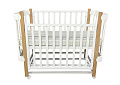 Детская кроватка Кедр Adele 2, колесо/маятник (Белый/Бук
						
					) — Фото