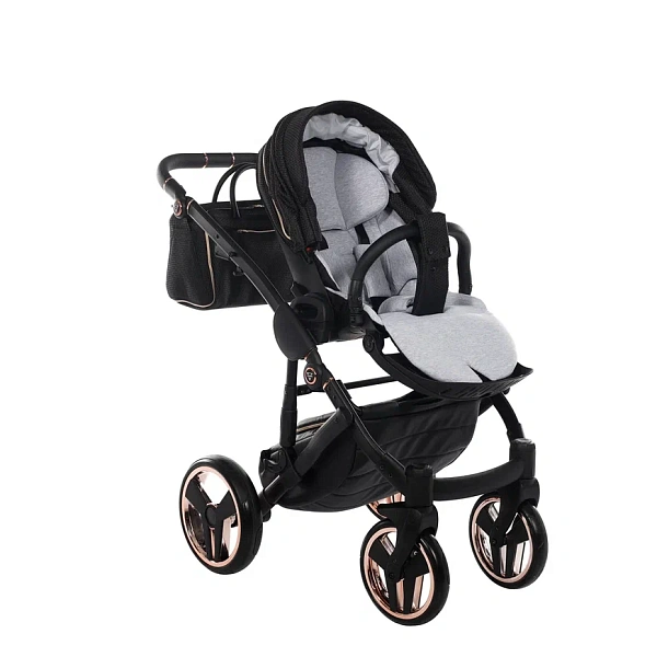 Детская коляска Junama Diamond Mirror Satin V2 3 в 1 на черной раме фото 25