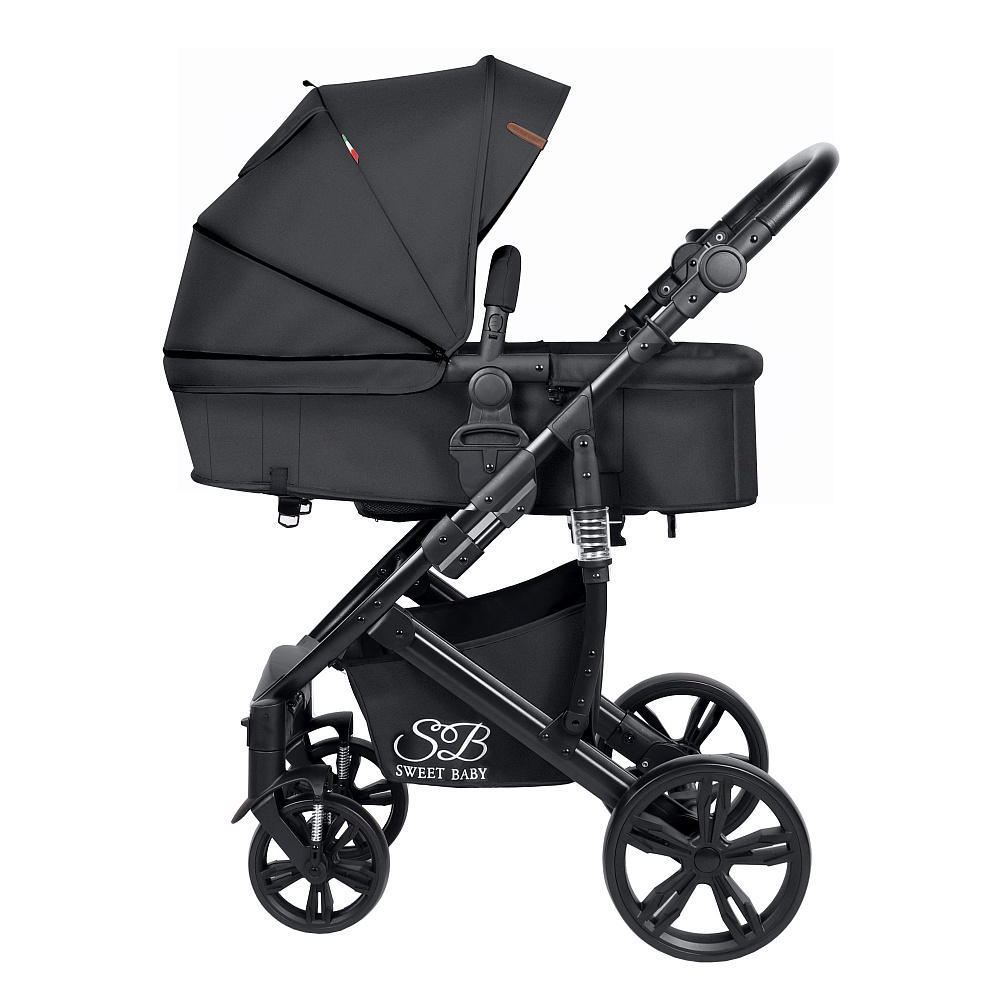 Детская коляска-трансформер Sweet Baby Comfort 2 в 1 на черной раме - Фото