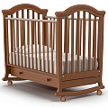 Детская кроватка Nuovita Perla dondolo, колесо + качалка (Орех) — Фото