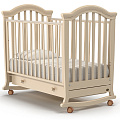 Детская кроватка Nuovita Parte dondolo, колесо + качалка (Слоновая Кость) — Фото